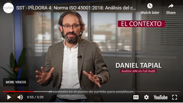 Norma ISO 45001:2018. Análisis del contexto de la organización